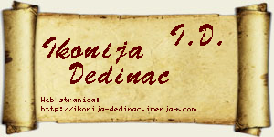 Ikonija Dedinac vizit kartica